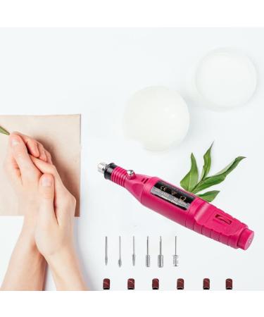 Nicoone Nail Drill Machine Portable Electric Nail Files Kit with 6 Grinding Pin Nail Drill Kit Manicure Pedicure Polishing Shape Tools for Home and Salon Use Red - Buy Online on GoSupps.com