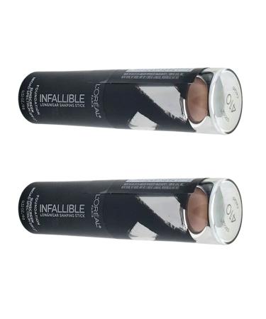 Pack of 2 L'oreal Paris Infallible Longwear Shaping Stick Foundation Cocoa 410 - Buy Online on GoSupps.com