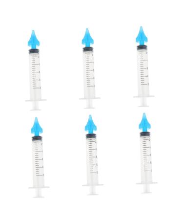 CONGARTENO 6Pcs Ear Wax Flushing Syringe with Scale for Safe Ear Care with Flared Nozzle High-Elastic for Precise Control Material for Wax Removal and Symptom Relief