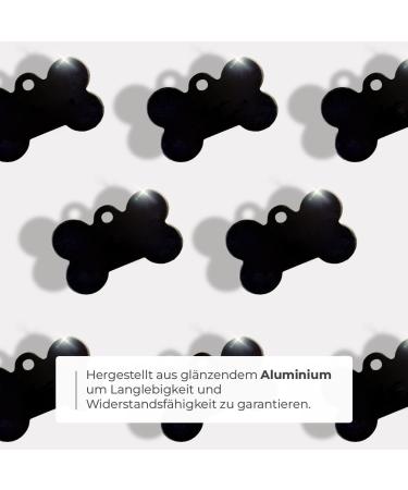 Personalized Bone Shape Pendants for Medium to Large Dogs & Cats - Ibera Gifts - Custom Engraved Dog Collars in Black with Stars - Buy Online on GoSupps.com