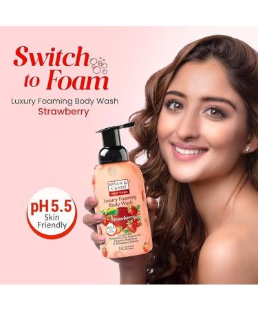Luxury Foaming Body Wash - Hydrating Strawberry Cleanser with Pentavitin & Argan Oil pH 5.5 All Skin Types 400ml - Buy Online on GoSupps.com