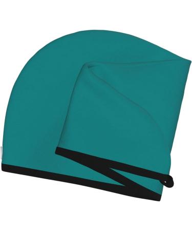 Hair Towel Wrap for Quick Drying | Turban Style Hair Drying Towel with Button in Teal - Buy Online on GoSupps.com