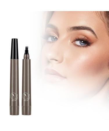 Natural Makeup 2024 Magic Eyebrow Pencil 3D Waterproof Microblading Eyebrow Pencil Contouring Pen 4 Tipped Precise Brow Pen Fine Stroke Microblading Eyebrow Pencil (Grey Brown)