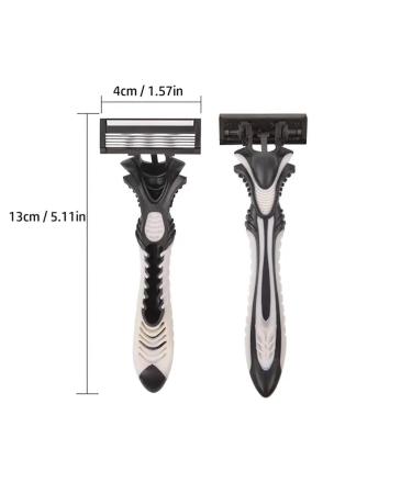 Buy Men's 5 Blade Shaving Razors - Black (6 Cartridges + 1 Handle) | Ultimate Shaving Experience Fast International Shipping - Buy Online on GoSupps.com