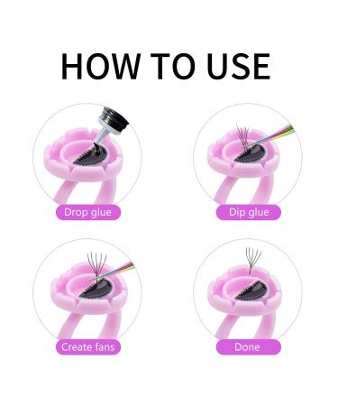 200 PCS Disposable Plastic Glue Cup Rings | 2 Slots - Purple | For Lash Tattoo Nail Art Pigment Eyelash Extension Palette - Beauty Tool Bulk - Buy Online on GoSupps.com
