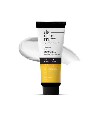 Deconstruct Face Gel Sunscreen SPF 50 + | Gel based sunscreen for oily combination skin normal skin | Broad spectrum sunscreen No White Cast Lightweight - 50g