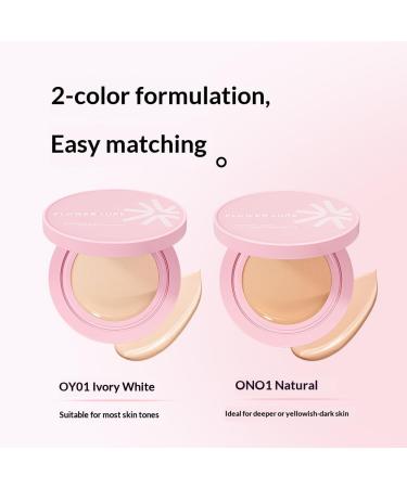 Flower Lure Cushion Foundation Lightweight Hydrating Oil Control Full Coverage Long Lasting Matte Dewy Finish Transfer-Proof for Dry & Oily Skin (Pink Y01 14G) Pink Y01 1 Ounce (Pack of 1) - Buy Online on GoSupps.com