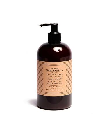 Jaboneria Marianella Rosewood & Litsea Cubeba Body Wash 16 oz Botanical Moisturizing Cleanser with Coconut Olive & Jojoba Oils Aloe & Kalahari Melon
