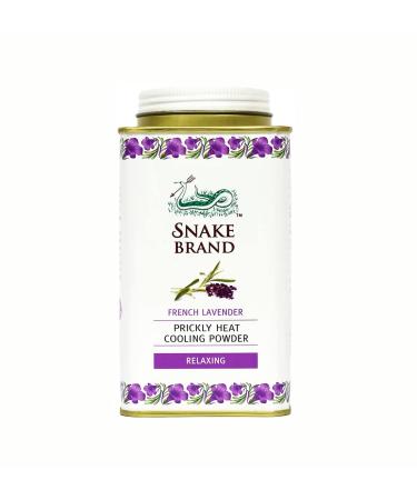SNAKE BRAND Prickly Heat Cooling Powder Relaxing Lavender 140g (Pack of 1) Lavender 140 g (Pack of 1)