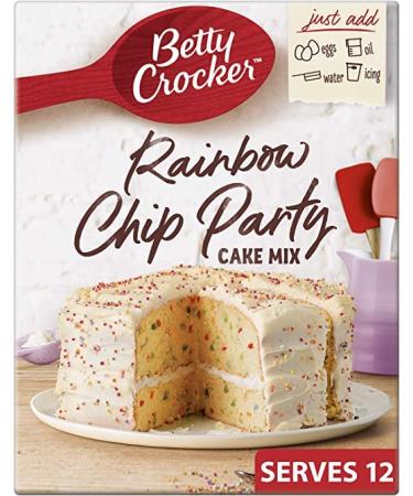 Betty Crocker | Party Rainbow Cake Mix 425G | Cake mix with multicolour sugar sprinkles (6%) | No Preservatives
