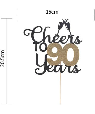 Cheers to 90 Years Cake Topper 90th Birthday Cake Topper for Brithday Party Cake Topper Decorations Cake Topper Decoration Supplies for Wedding Anniversary Party Birthday Party - Buy Online on GoSupps.com