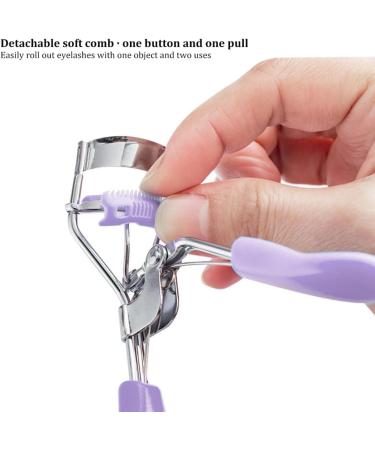 Eyelashes Curler with Built-in Comb Professional Lashes Curler Eyelashes Accessories Fits All Eye Shape Purple. - Buy Online on GoSupps.com