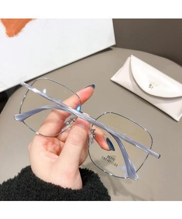 Buy Blue Light Blocking Square Reading Glasses | Oversized Computer Readers +3.00 - Clear Vision & Stylish Silver Design - Buy Online on GoSupps.com