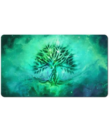 Paramint Forest Ethereal Mana - MTG Playmat - Compatible for Magic The Gathering Playmat - Play MTG, YuGiOh, Pokemon, TCG - Original Play Mat Art Designs & Accessories Non-stitched Green