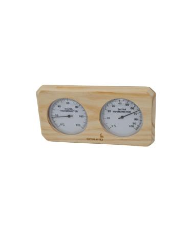 Sauna thermometer + hygrometer in wooden frame