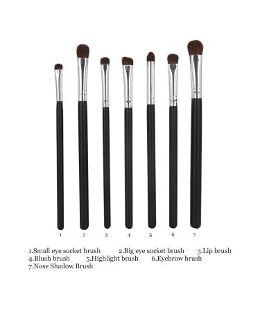 7-Piece Kabuki Makeup Brush Set - Professional Wet & Dry Cosmetic Brushes for Blush Powder Highlight & More - Black - Buy Online on GoSupps.com