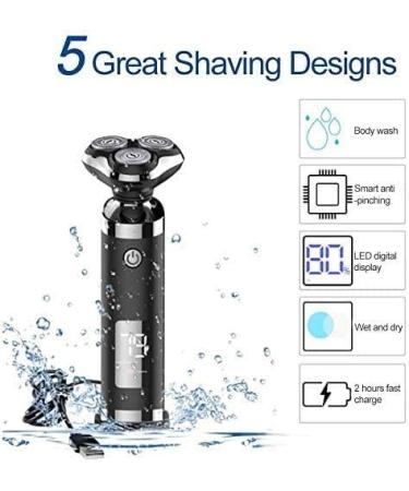 GeRRiT Electric Razor for Men - Waterproof Cordless Rotary Shaver | Wet & Dry Rechargeable Electric Razors for Superior Shaving Experience - Buy Online on GoSupps.com