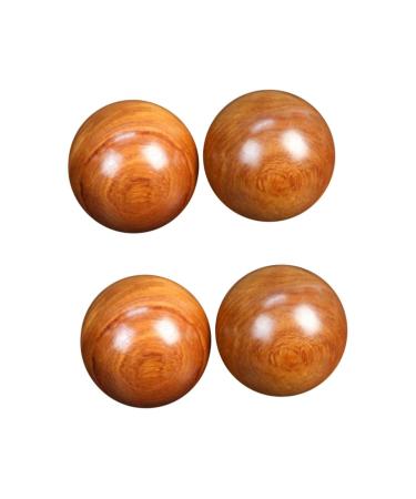 Lurrose 4 pieces handmade balls Plantar fasciitis massage gauge foot massage devices wood exercise baoding balls Hand massage balls bamboo exercise balls wooden balls health care balls sport