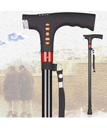 Old Man Crutches Four Feet Multi-Function with Lights Non-Slip Telescopic Walking Stick Elderly Smart Cane Radio Safehappy - Buy Online on GoSupps.com
