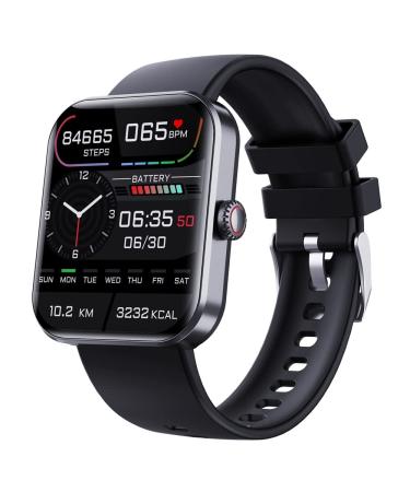 Acusource Men Women Wearable Blood Glucose Watch with Heart Rate Monitor HRV Blood Pressure Calibration for Both Black