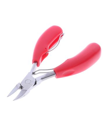 SJLS Stainless Steel Toe Nail Clippers Nail Correction Thick Nails Ingrown Toenails Nippers Cutters Dead Skin Dirt Remover Pedicure (Color : Red)