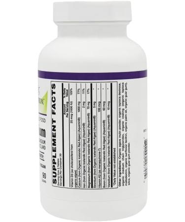 BariatricPal Calcium 1,000 mg Tablets with Magnesium, D3, and K2 - Certified Organic Whole Food & Certified Vegan! (90 Tablets) - Buy Online on GoSupps.com