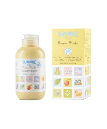 L'AMANDE - Baby Liniment with Vitamin E and Sweet Almond Oil, Soothing Baby Child Body Cream for Dry Skin, Fluid Body Cream with Calendula Emolliente Cream Made in Italy Child, 200 ml