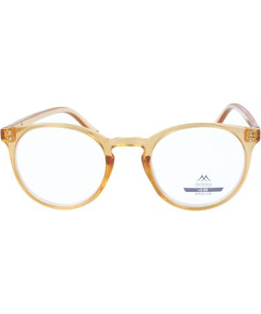 Buy MIKY Modern Transparent Plastic Reading Glasses - Trendy Orange Panto Shape +2.50 dpt | International Shipping Available - Buy Online on GoSupps.com