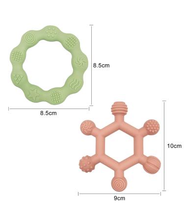 Buy BPA-Free Silicone Baby Toothbrush & Bite Ring Set | 2-Piece Dental Aid in Green & Pink Perfect Gifts for Newborns - Buy Online on GoSupps.com