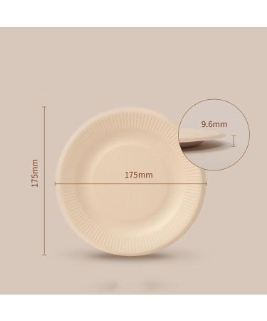 kurriuwu Disposable Plate Set Environmentally Friendly Plates 50pcs 7-inch Degradable Food Grade Wedding Birthday Paper Dinner Cake Dessert Ice Cream Meal Dish Khaki - Buy Online on GoSupps.com