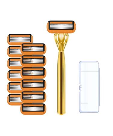 Coserori 6-layer classic razor set stainless steel blade manual safety razor reusable blade non-slip silicone layer