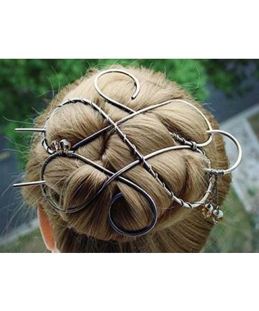 Silver Celtic Hair Clip - Large Metal Hair Fork for Long Thick Hair - Women's Christmas Gift - Buy Online on GoSupps.com