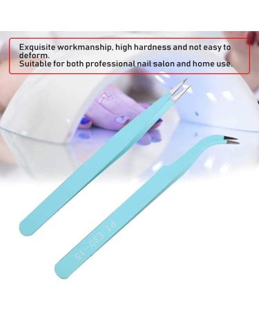 2-Piece Stainless Steel Tweezers Nail Tweezers Designs with Straight Head and Antistatic Straight Tweezers Curved for Beauty for Nails Manicure Tweezers Bend 02  - Buy Online on GoSupps.com