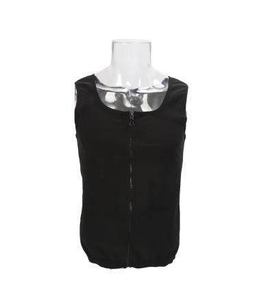 Waist Trainer Sweat Vest for Men Men Sauna Vest Shaper Gym Fitness Workout Neoprene Sweat Waist Trainer Zipper Tank Top Inner Silver L/XL