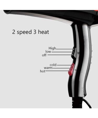 Hair Dryer Professional Hair Dryer AC 2000W Negative Ionic Hairdryer with 2 Speed 3 Heat Cool Shot Setting for Home & Salon 2 Concentrators 2.2m Long Cable Hanging Loop Low Noise Blow Dryer small - Buy Online on GoSupps.com
