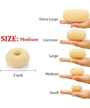 WACURRENTHYD Hair Donut Bun Maker 2PCS Medium 3 Inch Beige - Perfect for Short and Thin Hair - Buy Online on GoSupps.com