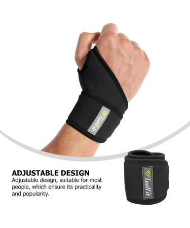 HEALLILY Adjustable Wrist Support Brace for Carpal Tunnel - Black Wristband & Splint for Pain Relief | Durable Comfortable Hand Support - Buy Online on GoSupps.com