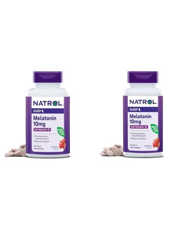 Natrol Melatonin 10mg Strawberry Fast Dissolve Tablets Nighttime Sleep Aid 100+60 Count