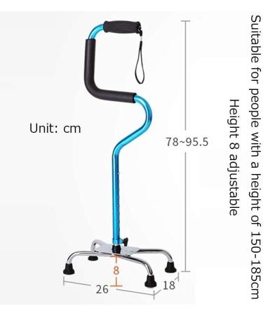 Walking Cane for Men and Women Height Adjustable Aluminum Pole for The Elderly Crutch Support and Stable Additional Scale Old Man Light Stick Suitable for Senior Citizens Outdoors Blue W Holiday - Buy Online on GoSupps.com