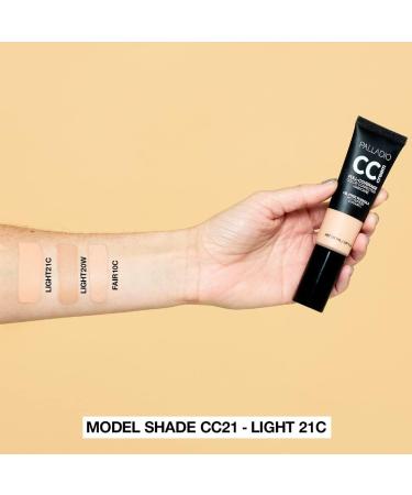 Palladio Full-Coverage CC Cream with Peptides & Vitamin C, Corrects Redness, Uneven Skin Tone, Buildable Foundation Coverage - Light 21C 25.70g - Buy Online on GoSupps.com