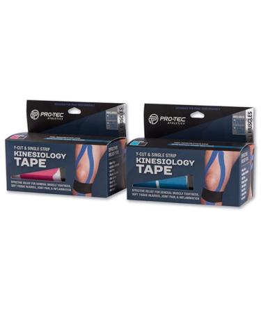 Pro-Tec Athletics Pre-Cut Kinesiology Tape Black/Pink Combo Pack (2 Rolls)