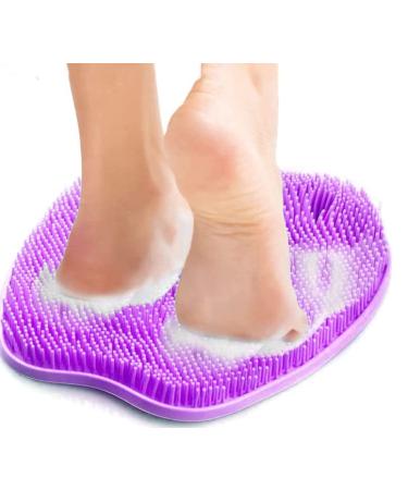 Shower Foot Massager Scrubber Mat  Foot bath bowl Foot Scrubber for Use in Shower with Non-Slip Suction Cups  Cleans  Improve Circulation Soothe Achy Feet  Exfoliates Massages Your Feet (Purple)