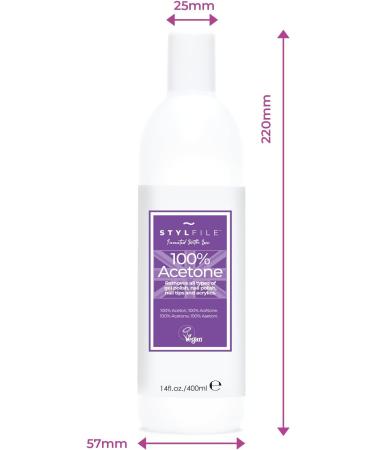 STYLFILE 100% Acetone at Home Gel Nail Varnish or Acrylic Remover 400ml Perfect for Soaking Off Gel Polish Quick & Easy Lifts Gel Polish in 15 Minutes - Buy Online on GoSupps.com