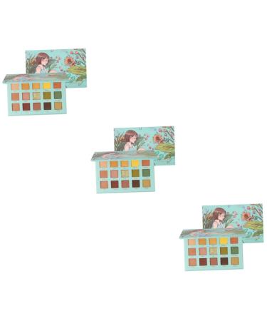 Healeved 3 Pcs Makeup Accessories Eyeshadow Cosmetic Pallet Eye Shadow Green 1 count (Pack of 1) Greenx3pcs