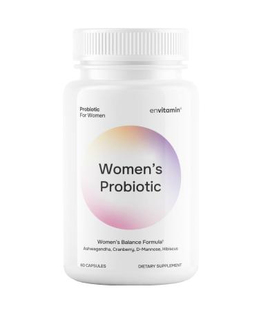 Probiotic for Women Balance Formula with Ashwagandha Cranberry Black Cohosh D-Mannose Hibiscus & Dandelion - Support Your Microbiome Womens 60 Count (Pack of 1)