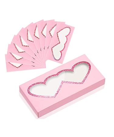 20pcs Empty Eyelash Cases - Pink Heart Eyelashes Packaging Box with Tray | International Shipping - Buy Online on GoSupps.com