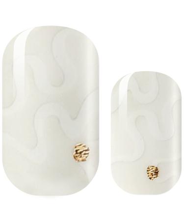 Avoa Beauty nail film - "Swirl with me" white gold vertebrae shaft swirl transparent nail art design 16 thin self -adhesive long -lasting nail wraps