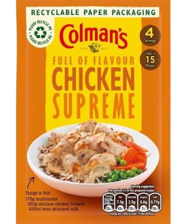 Colman's Chicken Supreme Recipe Mix 38g - Pack of 6 - Buy Online on GoSupps.com