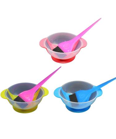 3 Set Professional Hair Dye Hair Coloring Brush Diy Hair Dye Washable Salon Hair Dye Bowl Household Tools Hair Coloring Kit Dyeing Brush Heightened Type Hair Color Brush