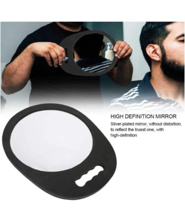 Mpowtech Round Handle Mirror: Durable Handheld Barber Mirror for Salons - Lightweight Foam Haircut Mirror (Black) - Buy Online on GoSupps.com